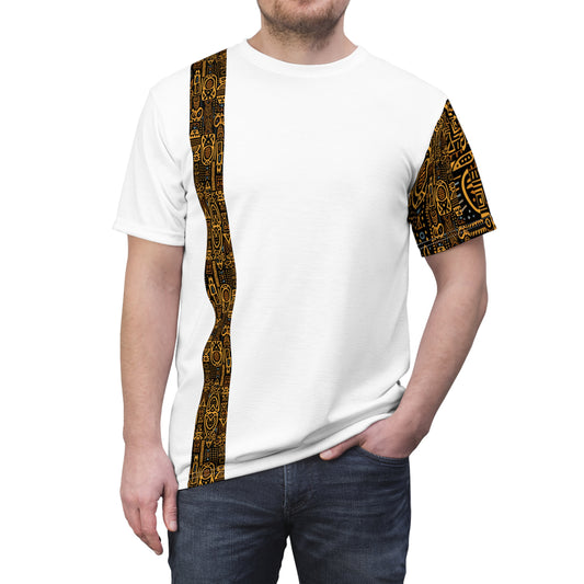 T-shirt Homme "White Édition" - Motifs Wax, Ambiance Africaine