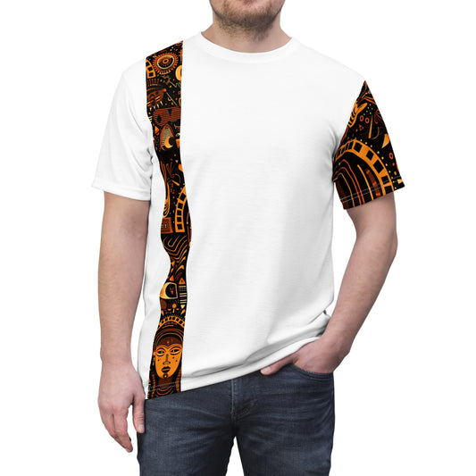 T-shirt Homme "White Édition" - Motifs Wax, Masque Africain