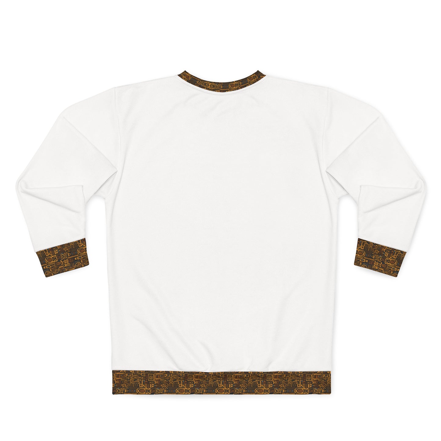 Sweatshirt Homme "White Édition" - Motifs Wax, Ambiance Africaine