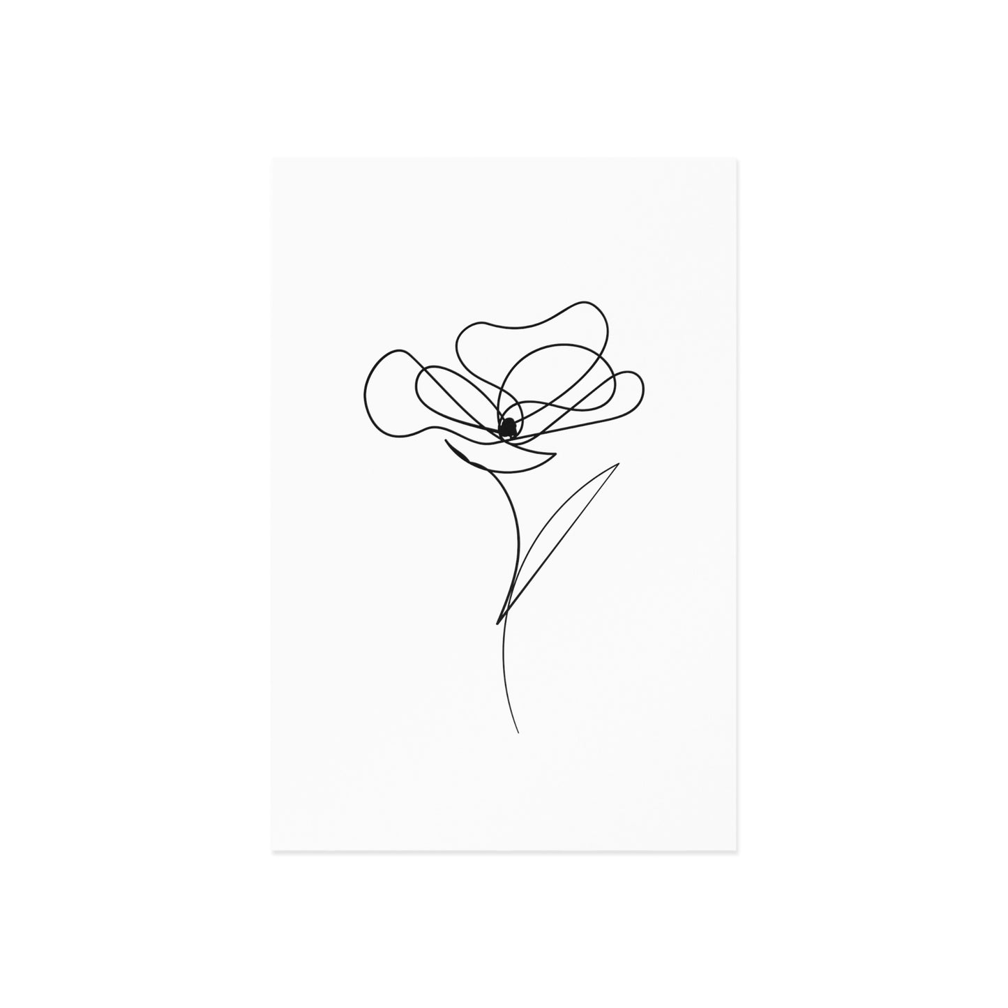 Carte Postale - "Line art" Fleur