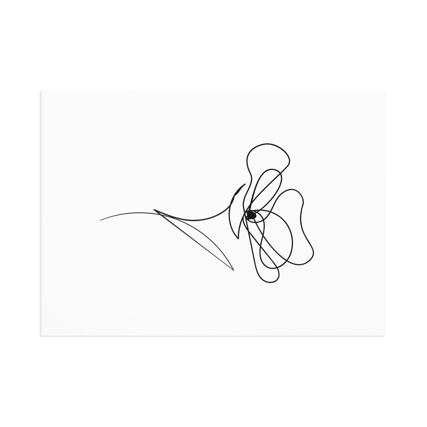Carte Postale - "Line art" Fleur